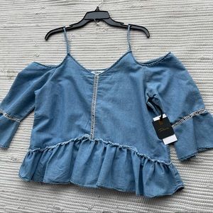 NWT Chambray Off Shoulder Top